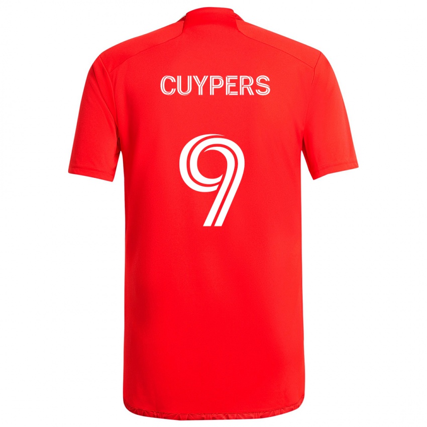 Niño Camiseta Hugo Cuypers #9 Rojo Blanco 1ª Equipación 2024/25 La Camisa Chile