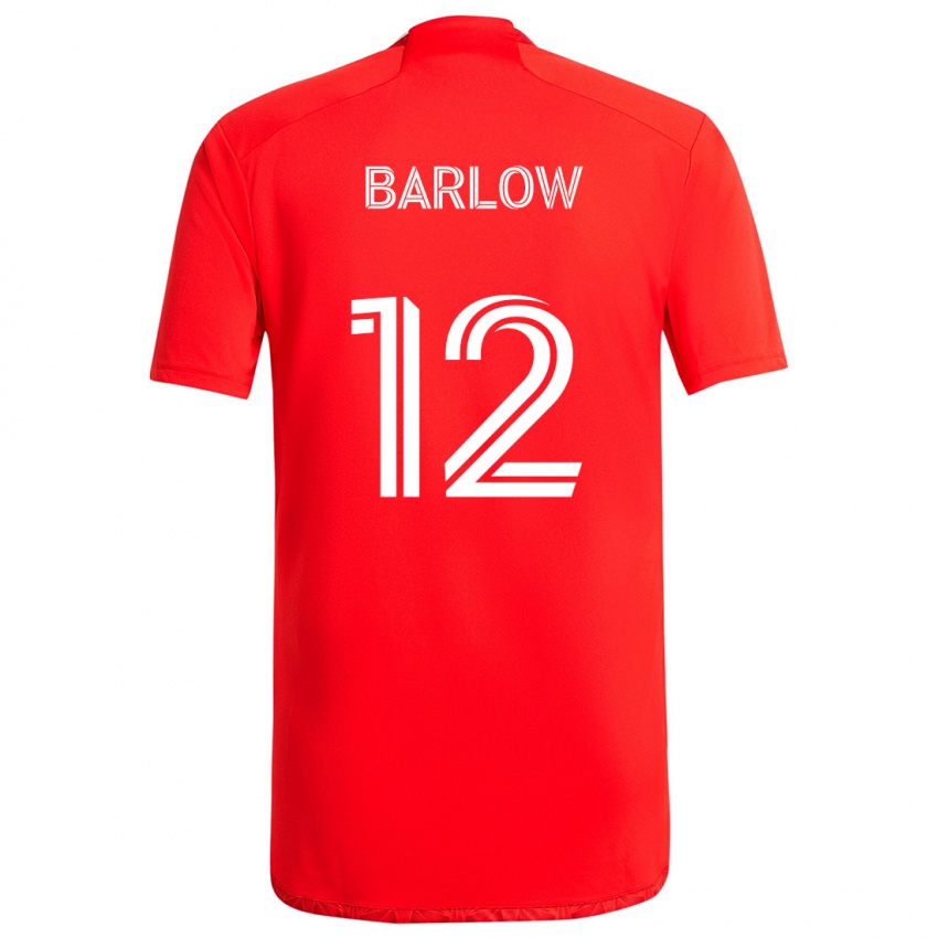 Niño Camiseta Tom Barlow #12 Rojo Blanco 1ª Equipación 2024/25 La Camisa Chile