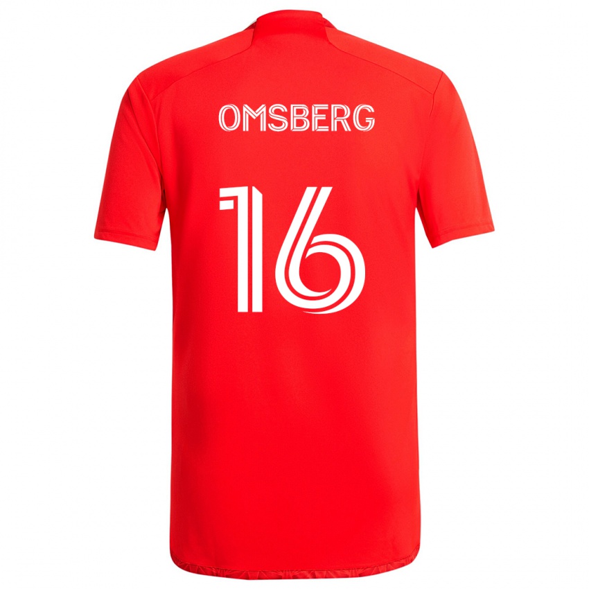 Niño Camiseta Wyatt Omsberg #16 Rojo Blanco 1ª Equipación 2024/25 La Camisa Chile