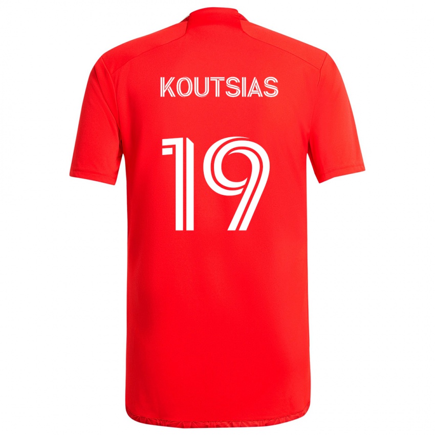 Niño Camiseta Georgios Koutsias #19 Rojo Blanco 1ª Equipación 2024/25 La Camisa Chile