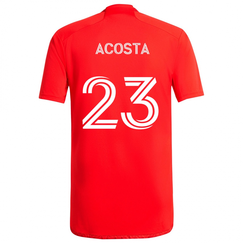 Niño Camiseta Kellyn Acosta #23 Rojo Blanco 1ª Equipación 2024/25 La Camisa Chile