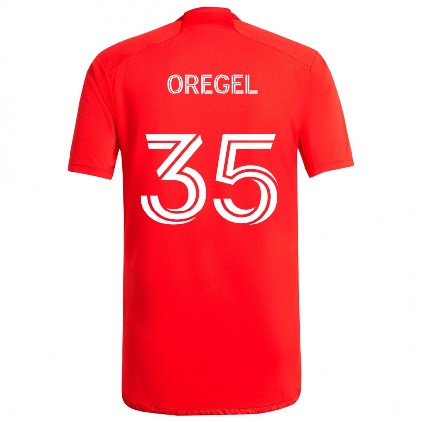 Niño Camiseta Sergio Oregel #35 Rojo Blanco 1ª Equipación 2024/25 La Camisa Chile