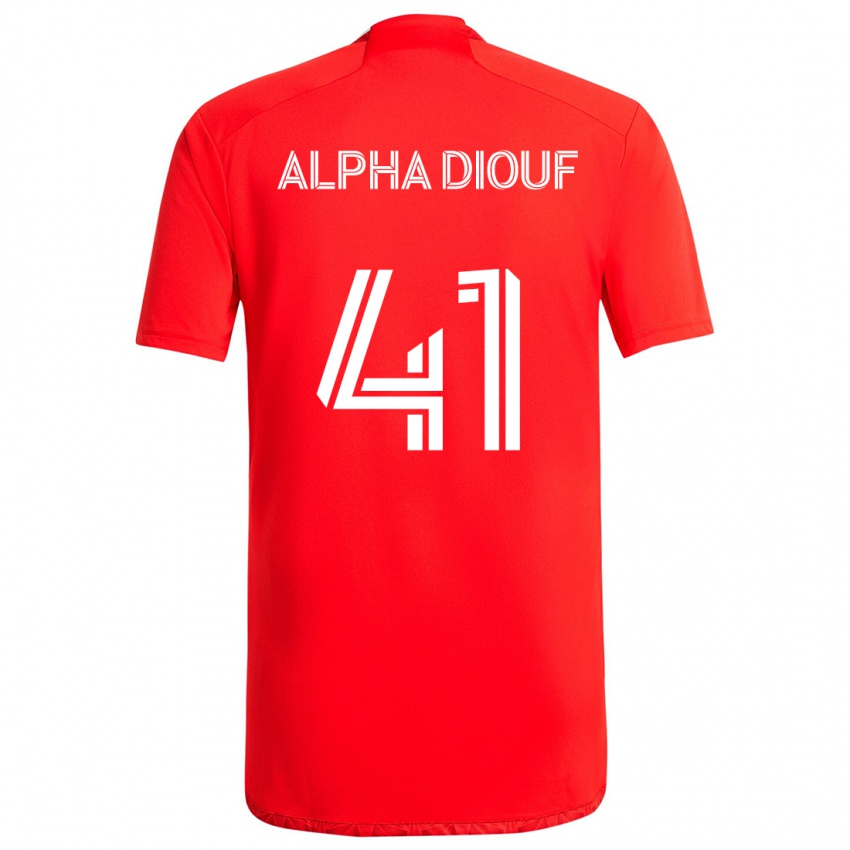 Niño Camiseta Jean Alpha Diouf #41 Rojo Blanco 1ª Equipación 2024/25 La Camisa Chile