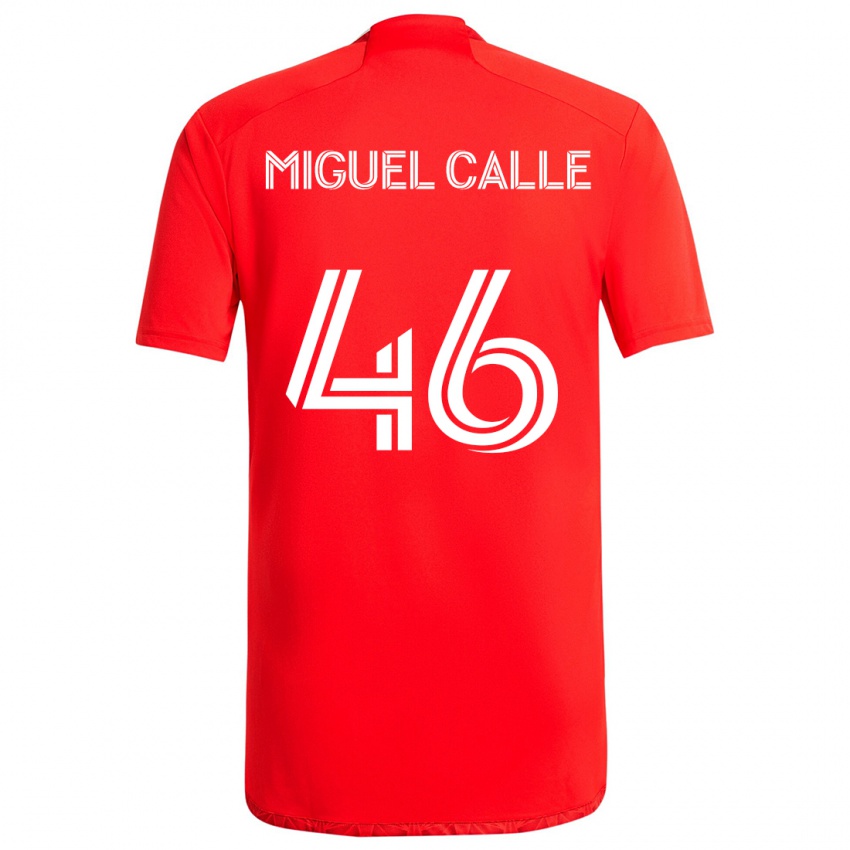 Niño Camiseta Juan Miguel Calle #46 Rojo Blanco 1ª Equipación 2024/25 La Camisa Chile