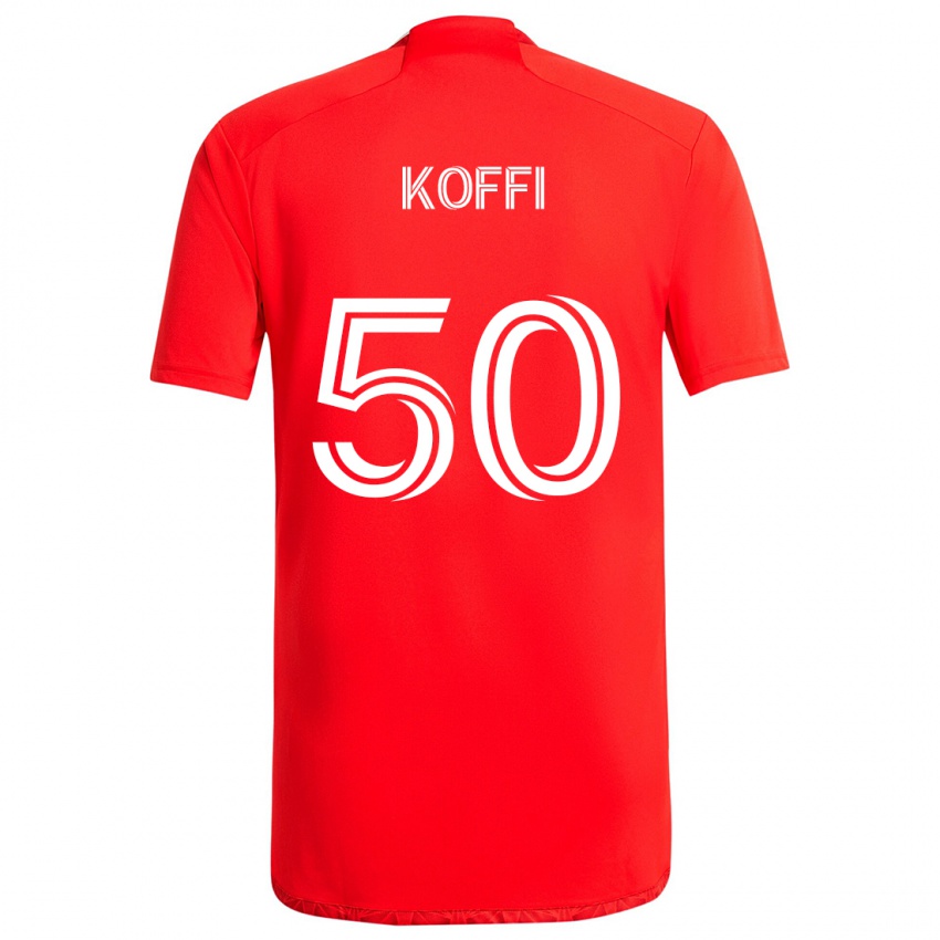 Niño Camiseta Christian Koffi #50 Rojo Blanco 1ª Equipación 2024/25 La Camisa Chile