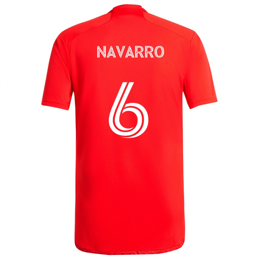 Niño Camiseta Miguel Navarro #6 Rojo Blanco 1ª Equipación 2024/25 La Camisa Chile