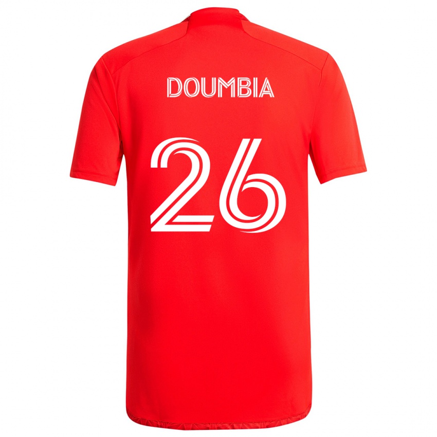 Niño Camiseta Ousmane Doumbia #26 Rojo Blanco 1ª Equipación 2024/25 La Camisa Chile