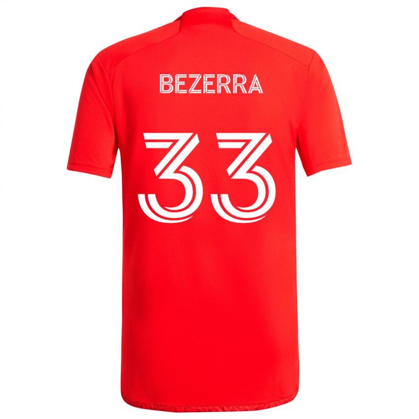 Niño Camiseta Victor Bezerra #33 Rojo Blanco 1ª Equipación 2024/25 La Camisa Chile