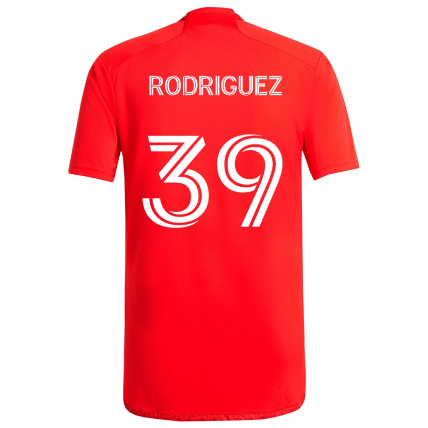 Niño Camiseta Allan Rodriguez #39 Rojo Blanco 1ª Equipación 2024/25 La Camisa Chile