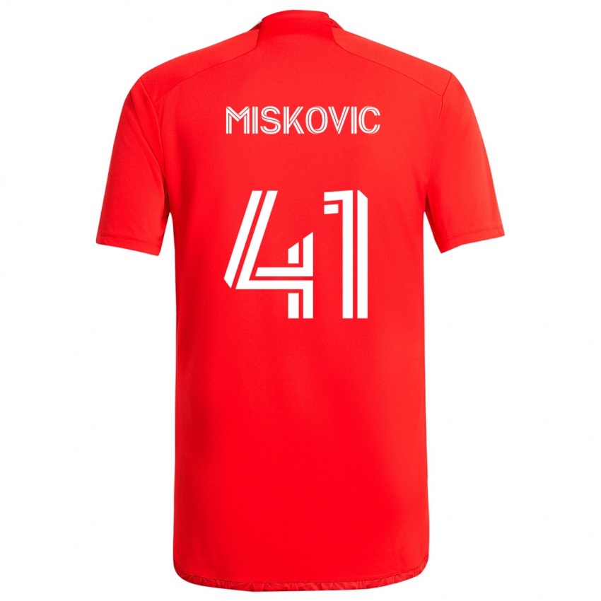 Niño Camiseta Mihajlo Miskovic #41 Rojo Blanco 1ª Equipación 2024/25 La Camisa Chile