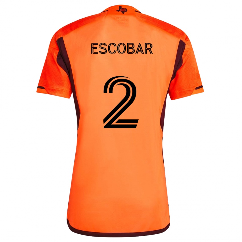 Niño Camiseta Franco Escobar #2 Naranja Negro 1ª Equipación 2024/25 La Camisa Chile