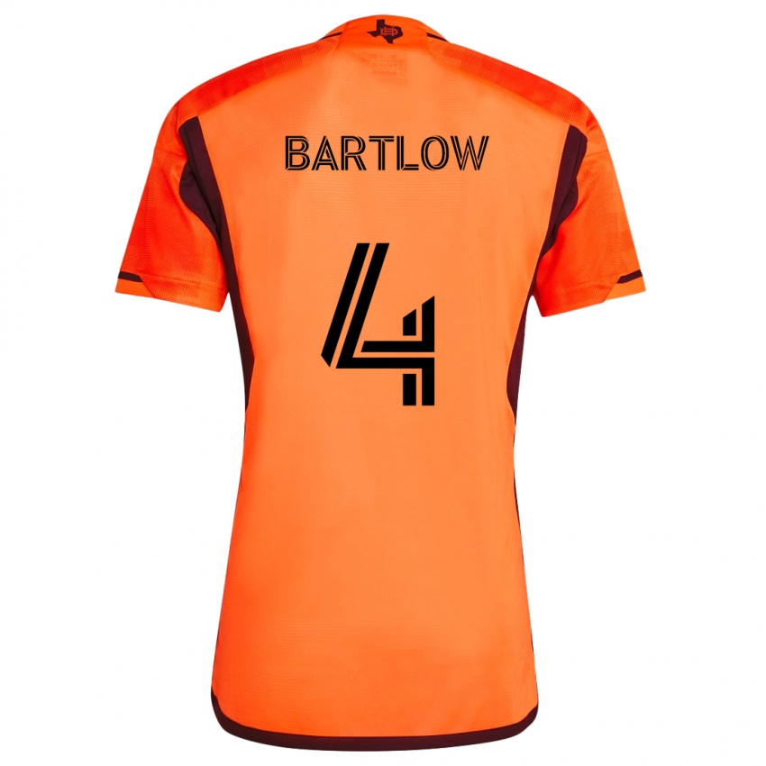 Niño Camiseta Ethan Bartlow #4 Naranja Negro 1ª Equipación 2024/25 La Camisa Chile