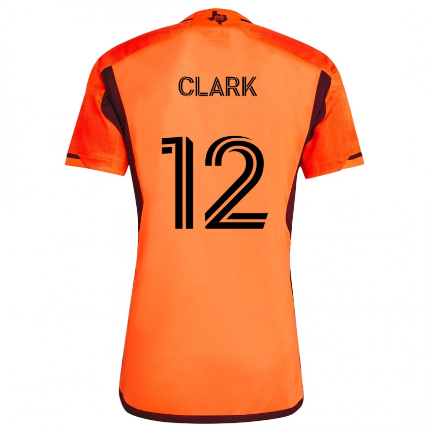 Niño Camiseta Steve Clark #12 Naranja Negro 1ª Equipación 2024/25 La Camisa Chile