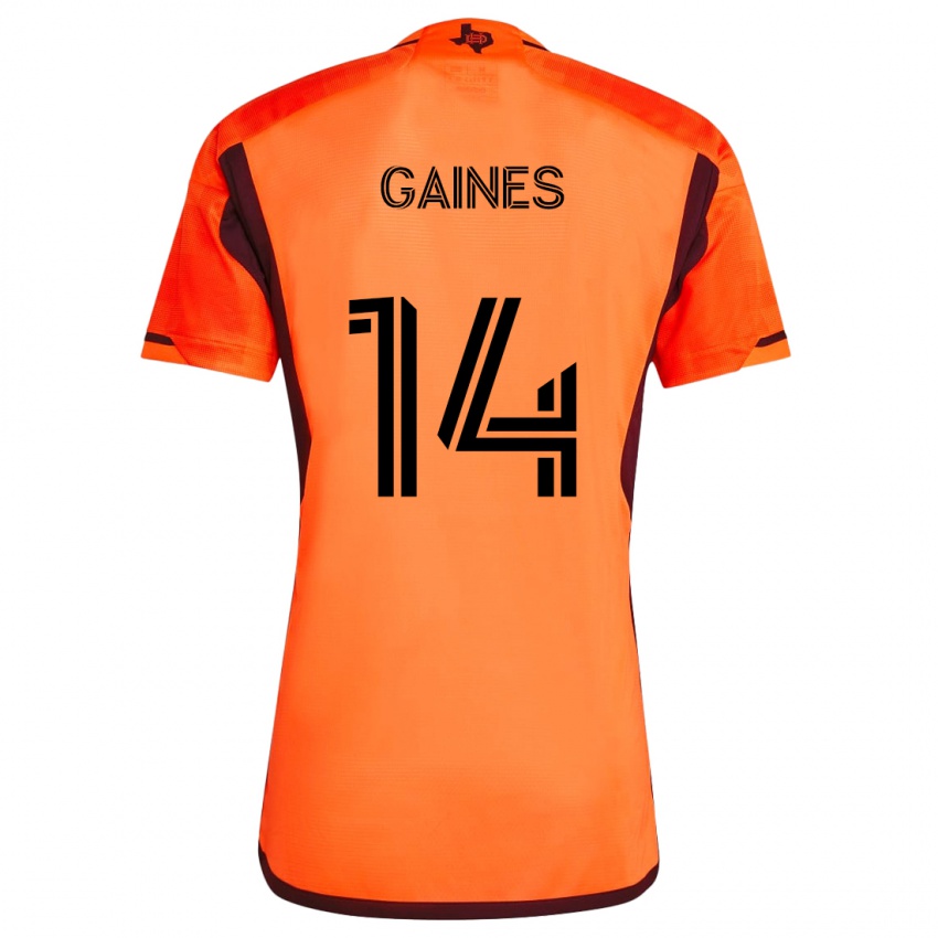 Niño Camiseta Mckinze Gaines #14 Naranja Negro 1ª Equipación 2024/25 La Camisa Chile