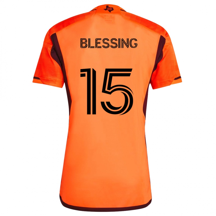 Niño Camiseta Latif Blessing #15 Naranja Negro 1ª Equipación 2024/25 La Camisa Chile