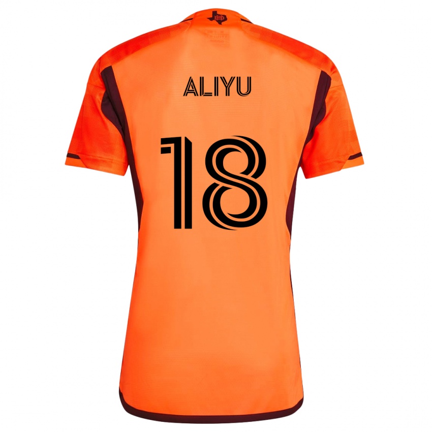 Niño Camiseta Ibrahim Aliyu #18 Naranja Negro 1ª Equipación 2024/25 La Camisa Chile