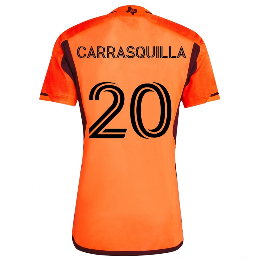 Niño Camiseta Adalberto Carrasquilla #20 Naranja Negro 1ª Equipación 2024/25 La Camisa Chile