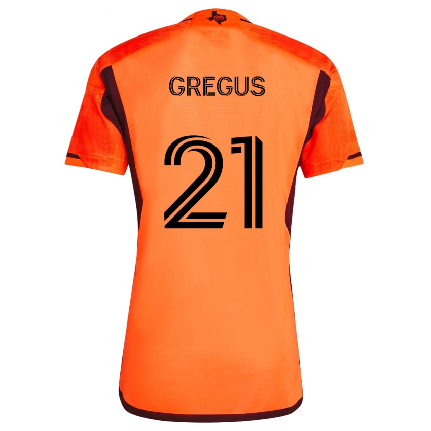 Niño Camiseta Ján Gregus #21 Naranja Negro 1ª Equipación 2024/25 La Camisa Chile