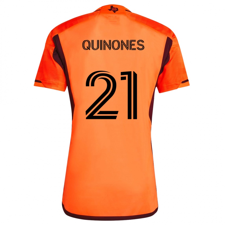 Niño Camiseta Nelson Quiñónes #21 Naranja Negro 1ª Equipación 2024/25 La Camisa Chile