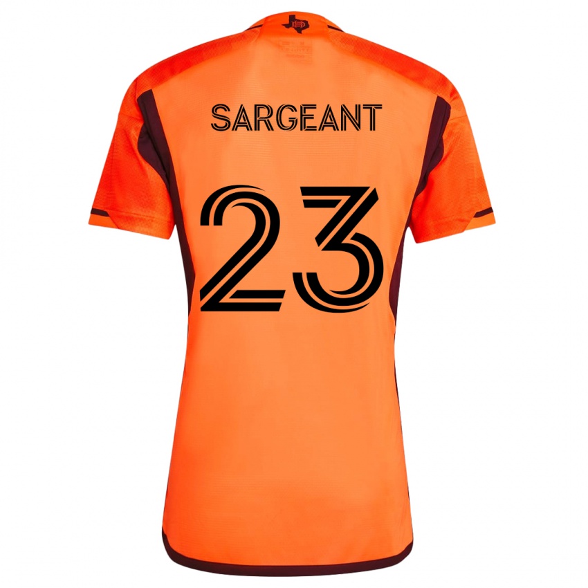 Niño Camiseta Kieran Sargeant #23 Naranja Negro 1ª Equipación 2024/25 La Camisa Chile