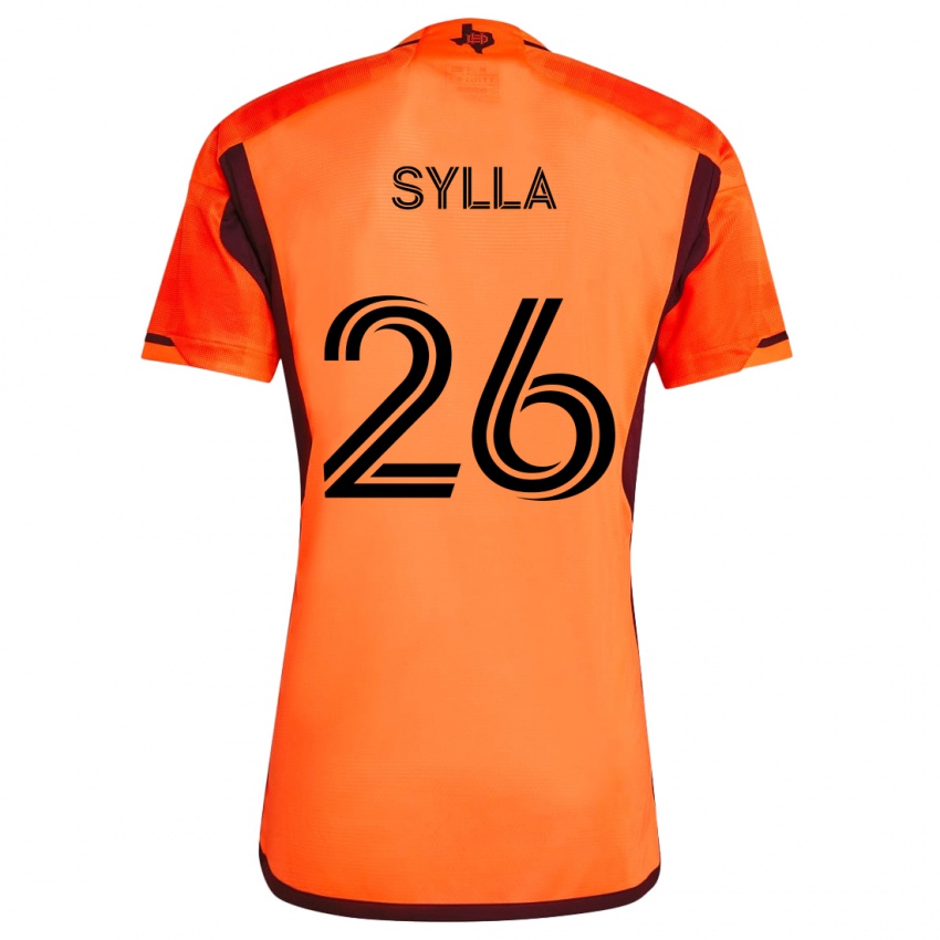 Niño Camiseta Ousmane Sylla #26 Naranja Negro 1ª Equipación 2024/25 La Camisa Chile