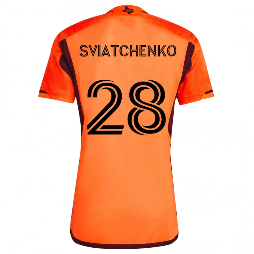 Niño Camiseta Erik Sviatchenko #28 Naranja Negro 1ª Equipación 2024/25 La Camisa Chile