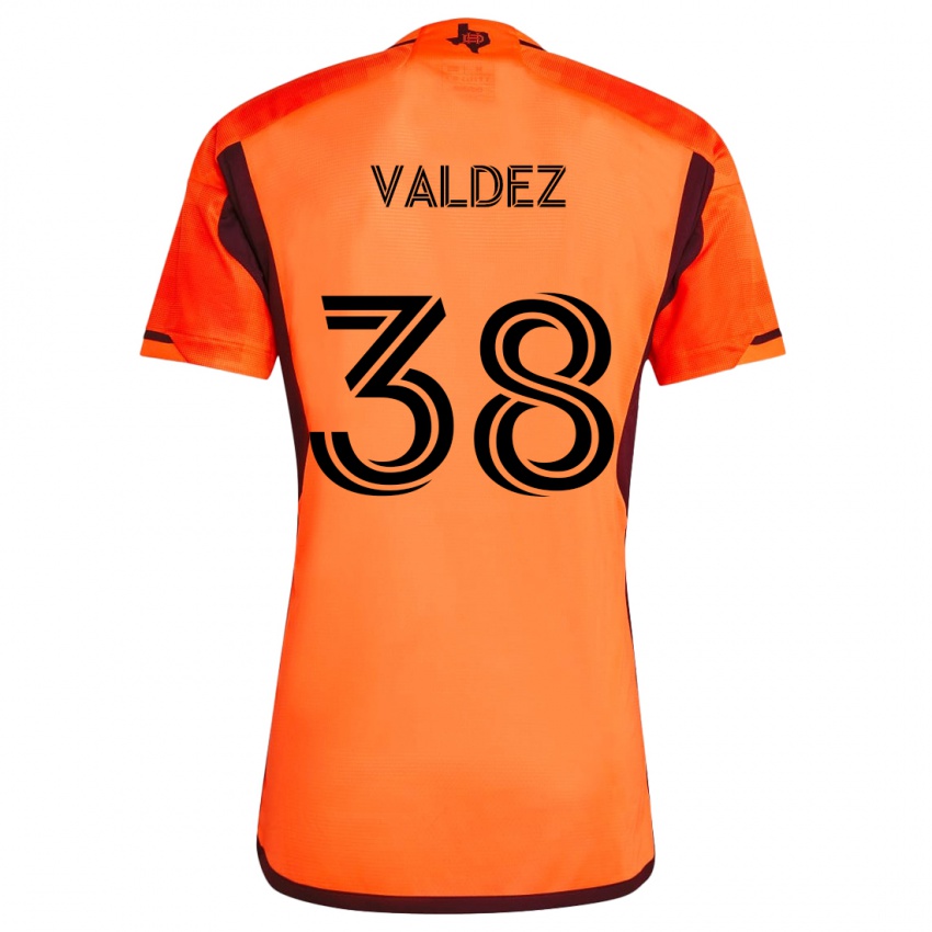 Niño Camiseta Xavier Valdez #38 Naranja Negro 1ª Equipación 2024/25 La Camisa Chile