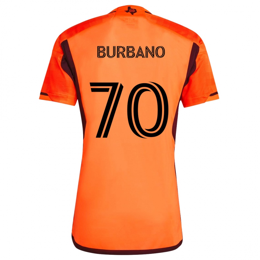 Niño Camiseta Jordy Burbano #70 Naranja Negro 1ª Equipación 2024/25 La Camisa Chile