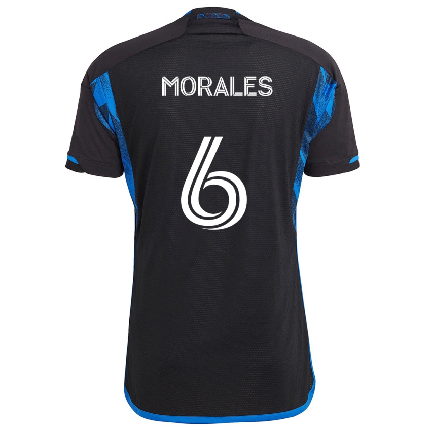 Niño Camiseta Alfredo Morales #6 Azul Negro 1ª Equipación 2024/25 La Camisa Chile