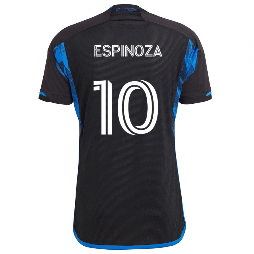 Niño Camiseta Cristian Espinoza #10 Azul Negro 1ª Equipación 2024/25 La Camisa Chile