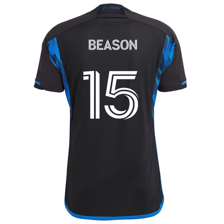 Niño Camiseta Tanner Beason #15 Azul Negro 1ª Equipación 2024/25 La Camisa Chile