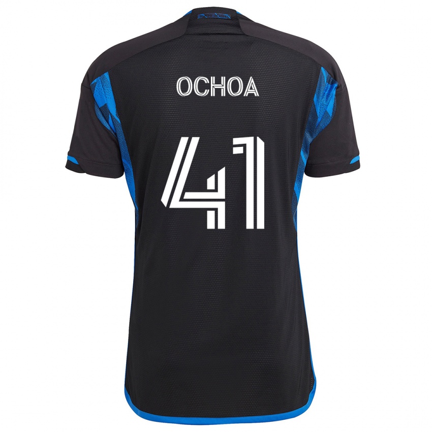 Niño Camiseta Emmanuel Ochoa #41 Azul Negro 1ª Equipación 2024/25 La Camisa Chile