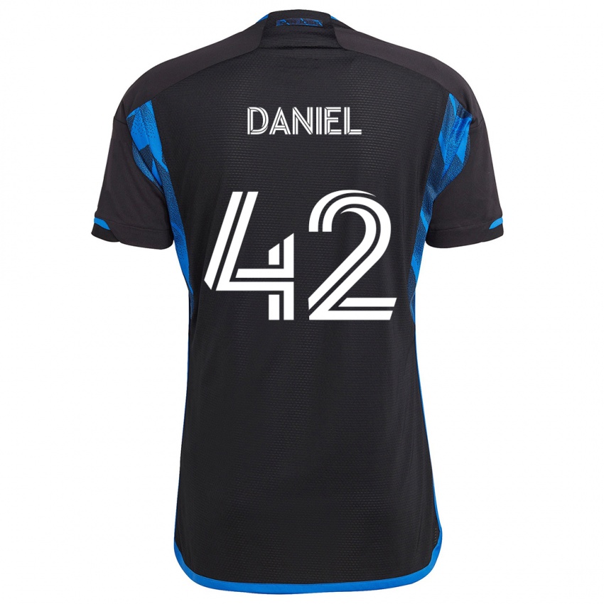 Niño Camiseta Daniel #42 Azul Negro 1ª Equipación 2024/25 La Camisa Chile