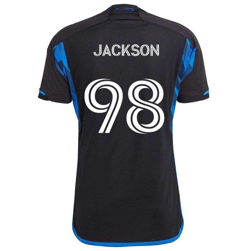 Niño Camiseta Jacob Jackson #98 Azul Negro 1ª Equipación 2024/25 La Camisa Chile