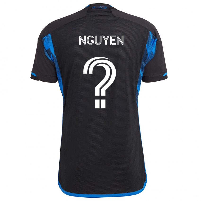 Niño Camiseta Christopher Nguyen #0 Azul Negro 1ª Equipación 2024/25 La Camisa Chile