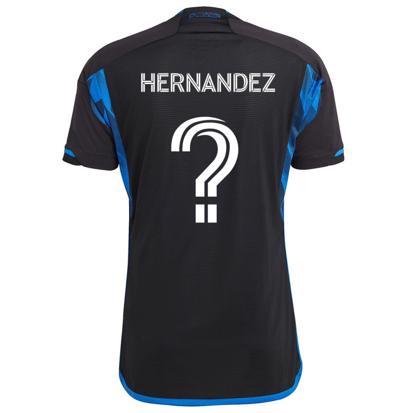 Niño Camiseta Oliver Hernandez #0 Azul Negro 1ª Equipación 2024/25 La Camisa Chile