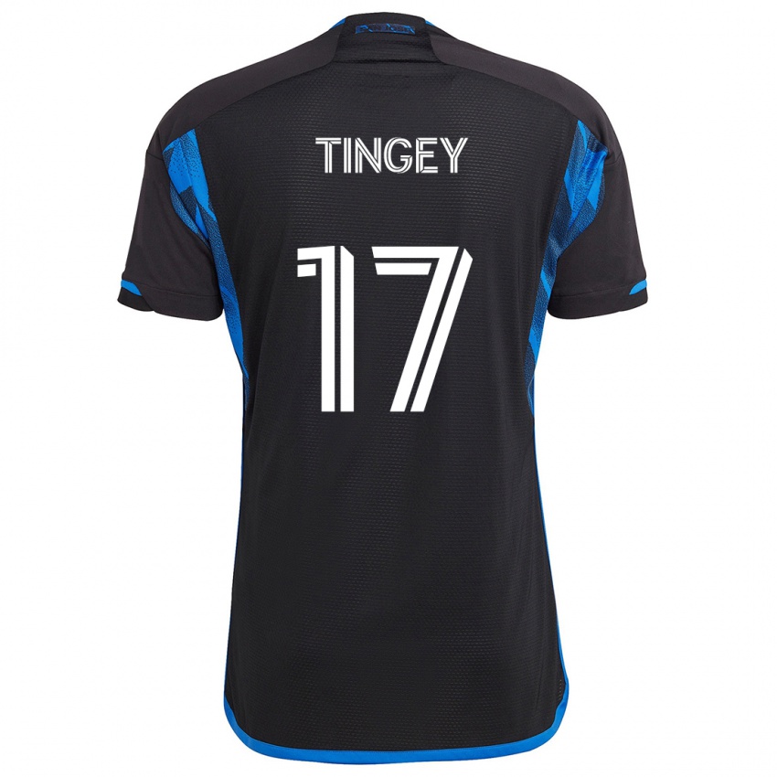 Niño Camiseta Keegan Tingey #17 Azul Negro 1ª Equipación 2024/25 La Camisa Chile