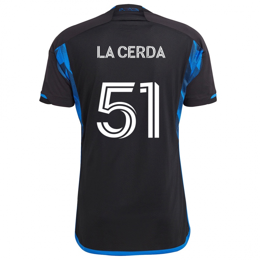 Niño Camiseta Eric De La Cerda #51 Azul Negro 1ª Equipación 2024/25 La Camisa Chile