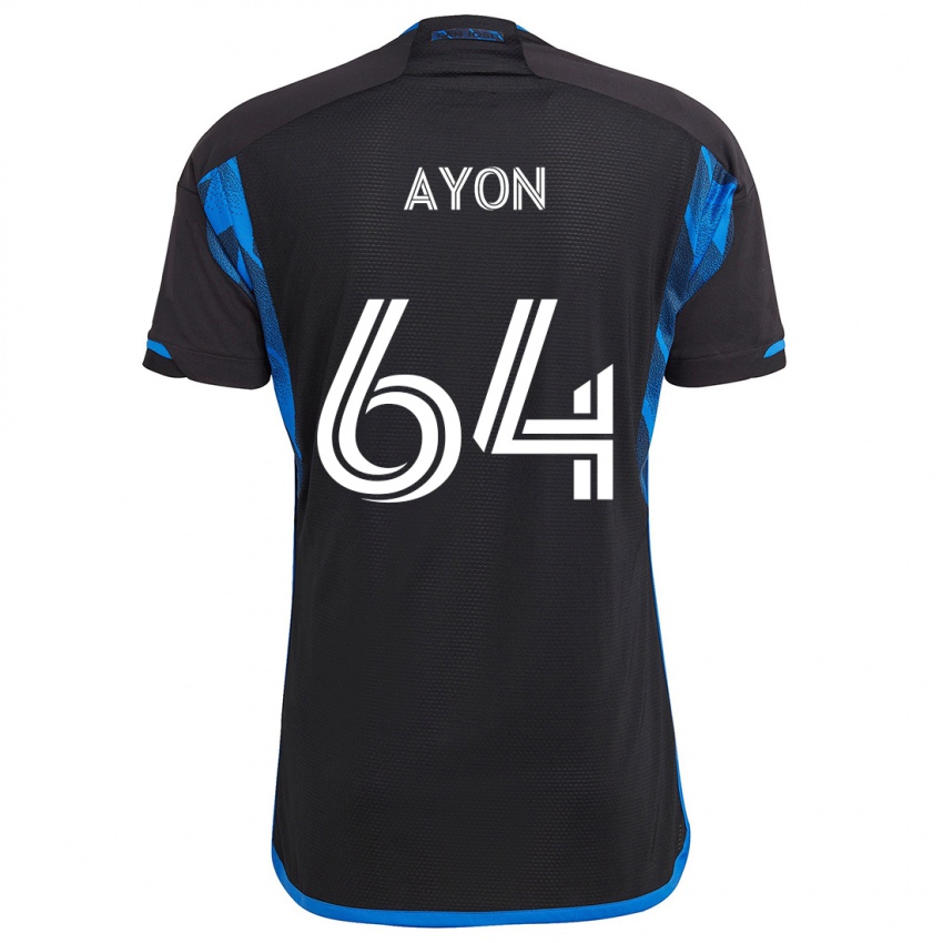 Niño Camiseta Jerry Ayon #64 Azul Negro 1ª Equipación 2024/25 La Camisa Chile