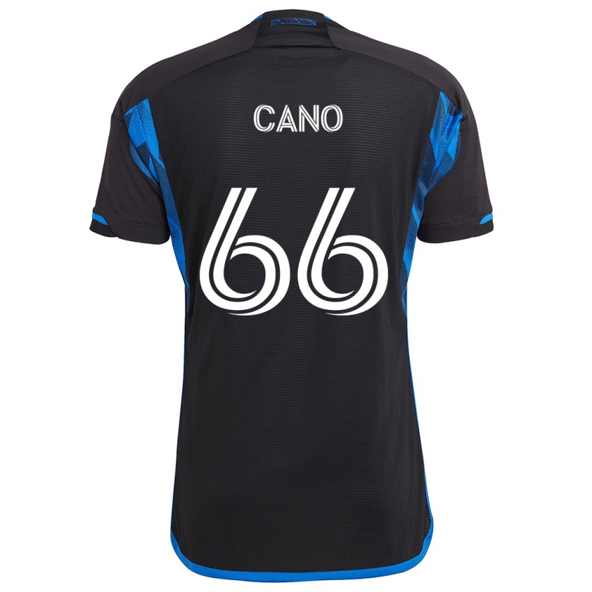 Niño Camiseta Alejandro Cano #66 Azul Negro 1ª Equipación 2024/25 La Camisa Chile