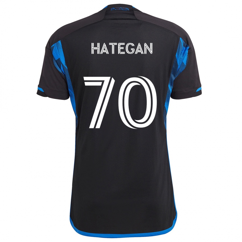 Niño Camiseta Roberto Hategan #70 Azul Negro 1ª Equipación 2024/25 La Camisa Chile