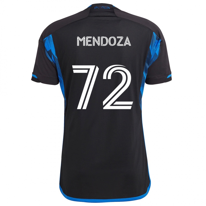 Niño Camiseta Edwyn Mendoza #72 Azul Negro 1ª Equipación 2024/25 La Camisa Chile