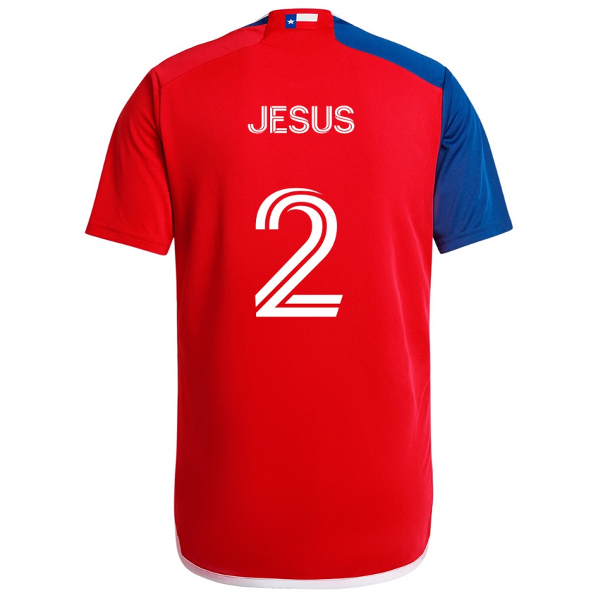 Niño Camiseta Geovane Jesus #2 Azul Rojo 1ª Equipación 2024/25 La Camisa Chile