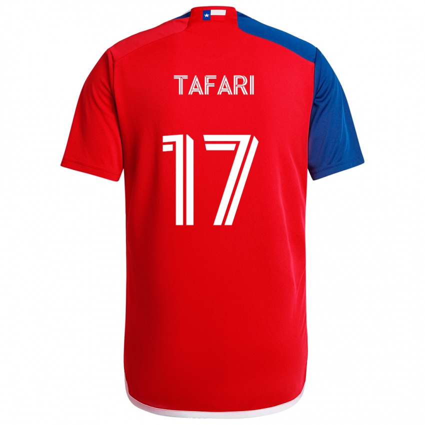 Niño Camiseta Nkosi Tafari #17 Azul Rojo 1ª Equipación 2024/25 La Camisa Chile