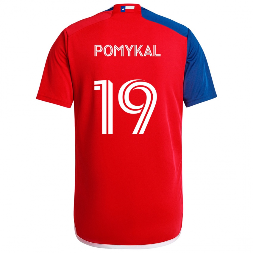 Niño Camiseta Paxton Pomykal #19 Azul Rojo 1ª Equipación 2024/25 La Camisa Chile