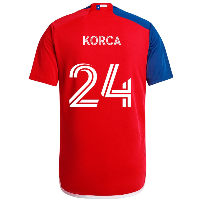 Niño Camiseta Amet Korca #24 Azul Rojo 1ª Equipación 2024/25 La Camisa Chile