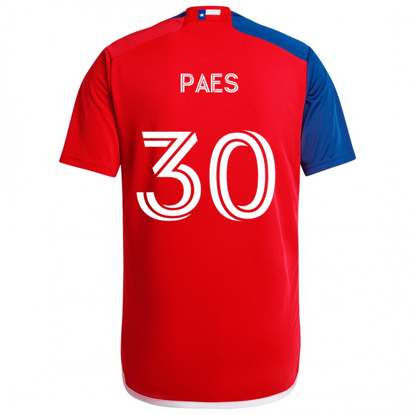 Niño Camiseta Maarten Paes #30 Azul Rojo 1ª Equipación 2024/25 La Camisa Chile