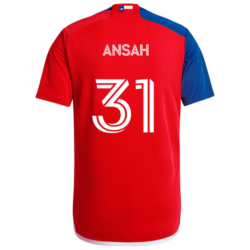 Niño Camiseta Eugene Ansah #31 Azul Rojo 1ª Equipación 2024/25 La Camisa Chile