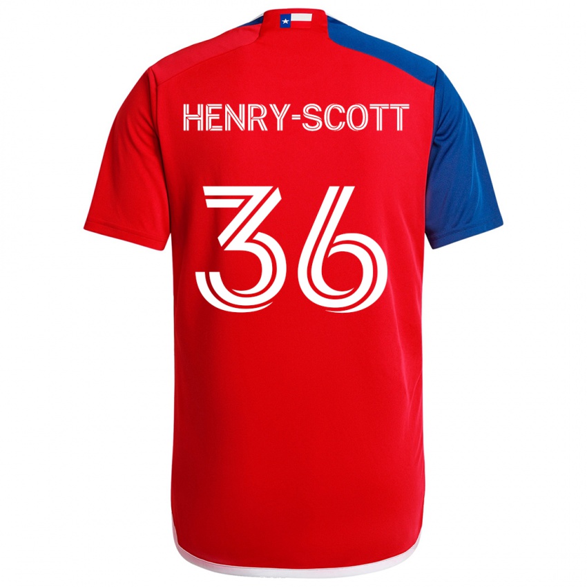 Niño Camiseta Malik Henry-Scott #36 Azul Rojo 1ª Equipación 2024/25 La Camisa Chile