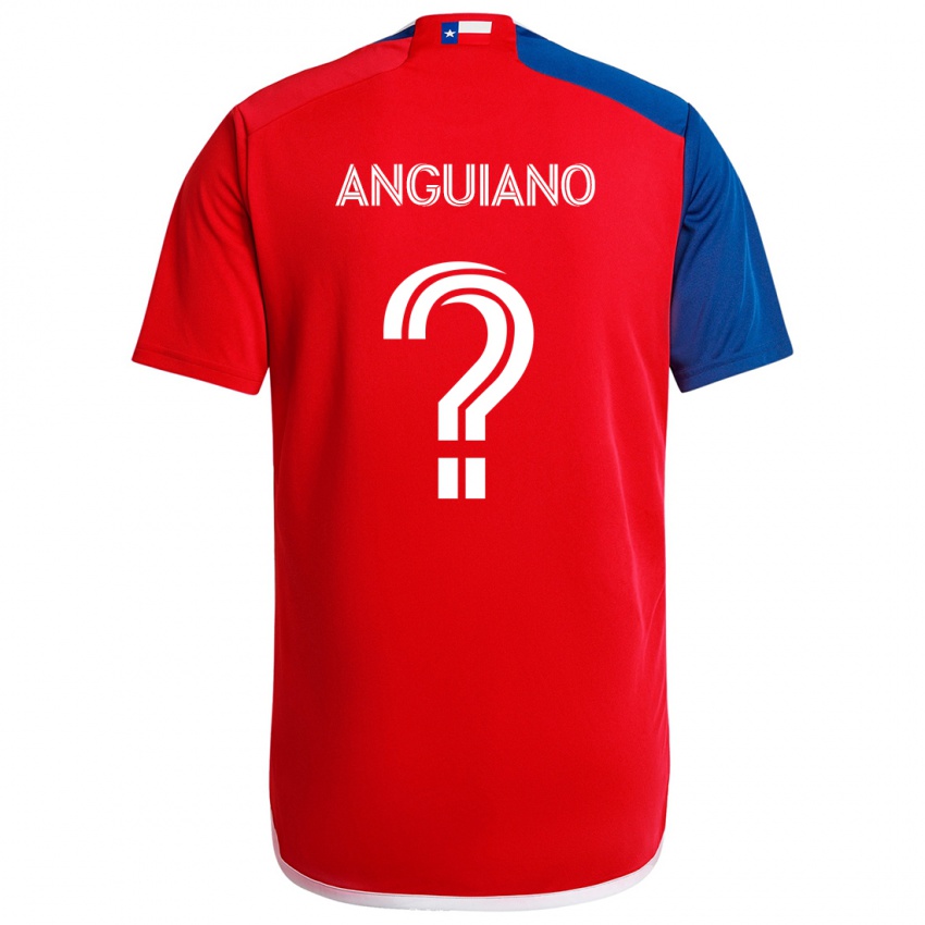 Niño Camiseta Adrian Anguiano #0 Azul Rojo 1ª Equipación 2024/25 La Camisa Chile